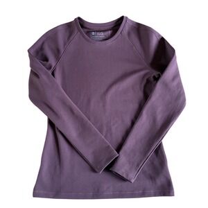 FIGS Technical Collection Waffle Knit Underscrub Top brown Long Sleeve Small